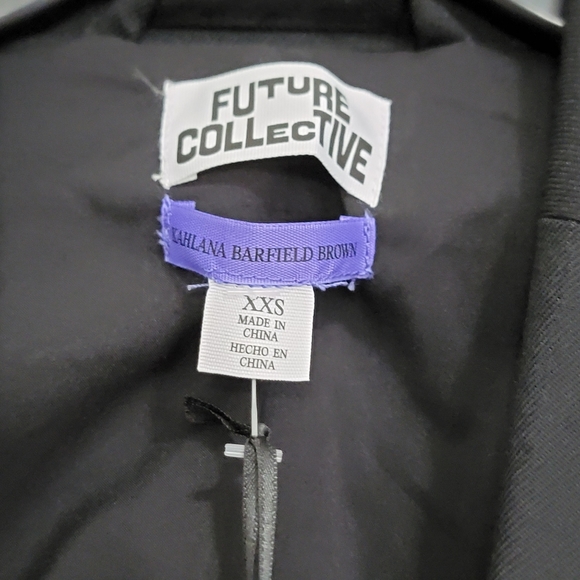Future Collective Kahlana Barfield Brown NWT Oversized Black Blazer Size XXS - Picture 11 of 13